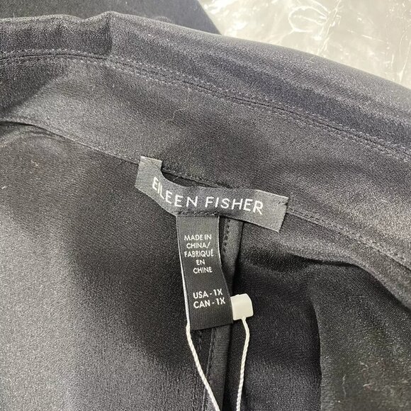 NEW EILEEN FISHER Womens Washable Flex Ponte Notch Collar Blazer Size 1X Black - Picture 2 of 12